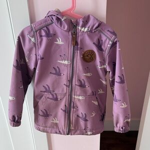 Purple Birds Zip-Up Hooded Jacket